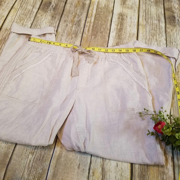 Anthropologie Hei Hei Linen Roll Up Pant Medium - Picture 2 of 7